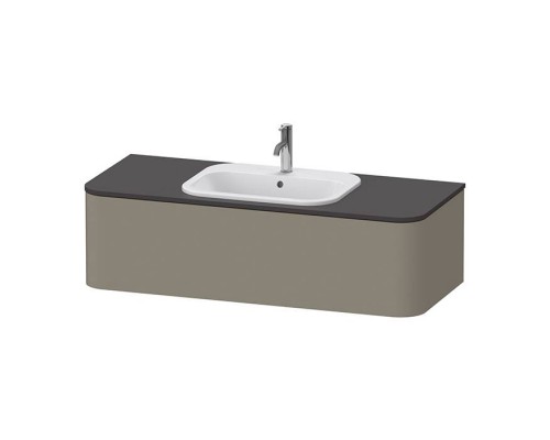 Duravit Happy D.2 Plus Тумба подвесная 130x55x35.4см, с раковиной и 2 ящиками, цвет: stone grey satin matt. 0483600000, HP4952M9292, HP031KM8080 Duravit Happy D.2 Plus Тумба подвесная 130x55x35.4см, с раковиной и 2 ящиками, цвет: stone grey satin matt. 0483600000, HP4952M9292, HP031KM8080