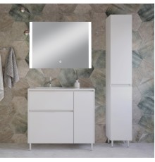 Мебель для ванной комнаты Style Line Барселона 90 L Люкс Plus, с бельевой корзиной, зеркало STWORKI Копенгаген
