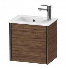 Duravit XViu Тумба подвесная 41x29x40см, с раковиной, 1 дверь, (петли слева), цвет: walnut dark/черный матовый. 0723430000,  XV4024LB221