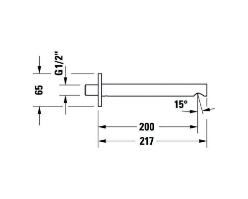 Duravit Circle Излив для ванны 200 мм, цвет: хром. CE5240010C10