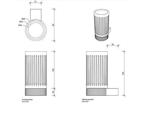 Decor Walther Club WMG Стакан подвесной, прозрачное стекло, цвет: золото матовое. 0857482