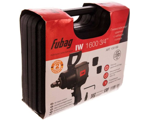 Гайковерт пневматический ударный Fubag IW1600 3/4" + набор головок кейс Гайковерт пневматический ударный Fubag IW1600 3/4" + набор головок кейс