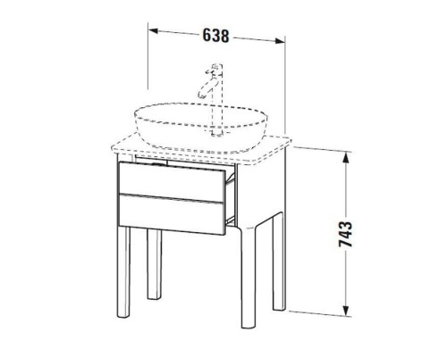 Duravit Luv База напольная 68.8x45х74.3см., с 1 выдв. ящиком, каменной столешницей и раковиной, цвет: белый шелковисто-матовый. LU956003636, 0380600000, LU946501717 Duravit Luv База напольная 68.8x45х74.3см., с 1 выдв. ящиком, каменной столешницей и раковиной, цвет: белый шелковисто-матовый. LU956003636, 0380600000, LU946501717