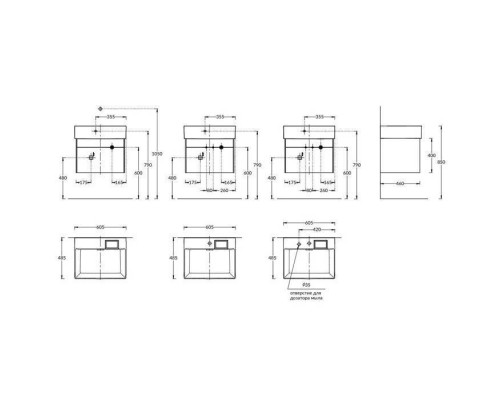 Kerama Marazzi Logica Тумба подвесная 56.4x46x40.3см., 2 ящика, цвет: стальной серый. LOG.60.2\ST