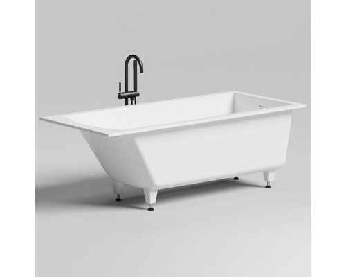 Salini Cascata KIT Ванна встраиваемая, с прямоугольной чашей, 170х75х60см, регулируемые ножки, донный клапан UpDown, сифон S-Sense, цвет: белый матовый. 104313M