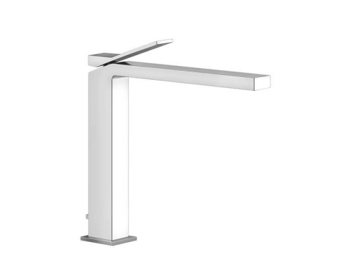 Gessi Rettangolo K Смеситель для раковины на 1 отверстие, с донным клапаном, излив 213мм, цвет: хром. 53003#031