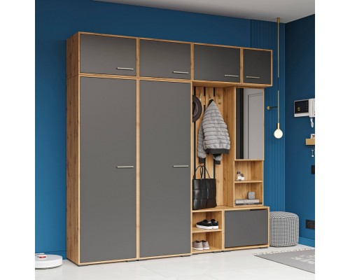 Прихожая DIWO Кострома 220 дуб вотан, антрацит, ручка золото