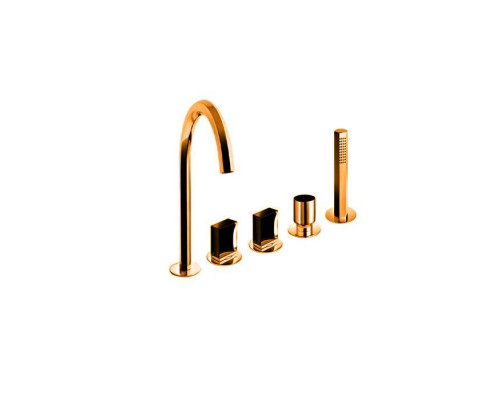 Fantini Venezia Смеситель для ванны, набортный, 5 отв., излив: 175 мм, цвет: Matt Copper PVD. 29 P9 N465S,  29 P9 N448