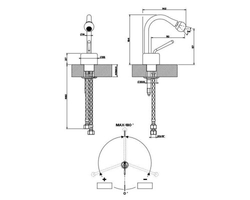 Gessi Goccia Смеситель для биде, на 1 отв., цвет: Gold CCP. 33807#080