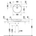 Duravit Vitrium Раковина накладная 46см., с 1 отв., круглая, из DuroCast UltraResist, без перелива, с полкой, цвет: синий матовый. 266246HB