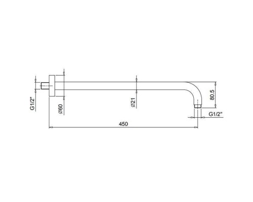 Fantini AF/21 Кронштейн для верхнего душа 45см, цвет: хром. 81 02 8059