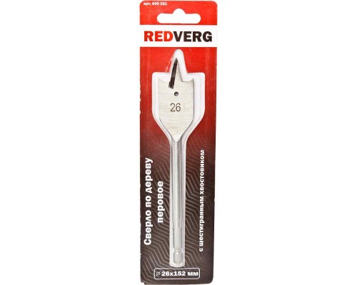Сверло по дереву REDVERG перовое HCS 26 мм(600291)