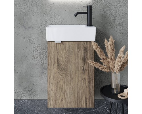 Тумба с раковиной Sancos Mini 35 R подвесная, дуб чарльстон