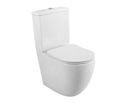 Унитаз-компакт напольный BelBagno Amanda BB051CPR BB089SC с микролифтом, безободковый, глянцевый белый