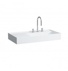 Laufen Kartell Раковина 90х46х12 см, 3 отв., без перелива, покрытие LLC, цвет: белый. 8.1033.9.400.158.1