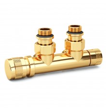 Узел нижнего подключения SR Rubinetterie угловой 1/2 х3/4 Е Золото (левый) 0683-1500D0E0