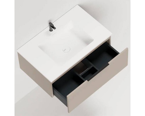 Salini Touch Тумба подвесная 80х50х32см., с раковиной, 1 ящик, гор. фрез., цвет: Taupe. T800H1TON203