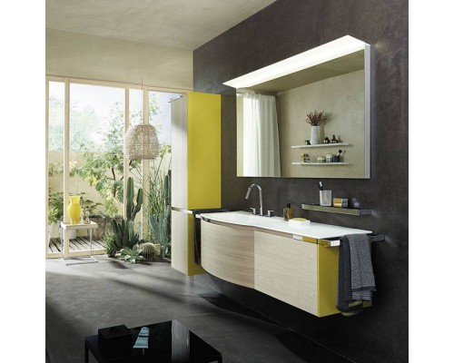 Burgbad Yso Шкаф подвесной 40x35x176 см, цвет: горчичный глянец/аутентичный дуб. HSHB040 L F2184 K0388