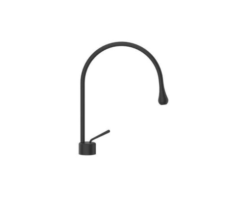 Gessi Goccia Смеситель для раковины на 1 отверстие, излив 244мм R=125, с фиксированным носиком, цвет: black XL. 33803#299