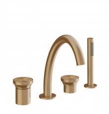 Gessi Origini Смеситель для ванны на 4 отв, с ручной лейкой, цвет: Warm Bronze Br. PVD. 66037#726