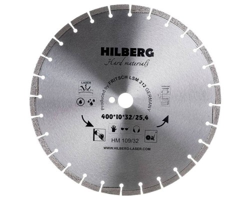 Диск алмазный Hilberg 400*32/25,4 Hard Materials Лазер HM109/32 Диск алмазный Hilberg 400*32/25,4 Hard Materials Лазер HM109/32