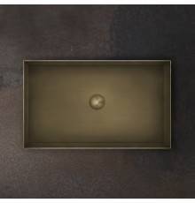 Gessi 316 Раковина 60x35 см, без отв., для установки на столешницу, без перелива, нержавеющая сталь, цвет: Warm bronze brushed PVD. 54606#726