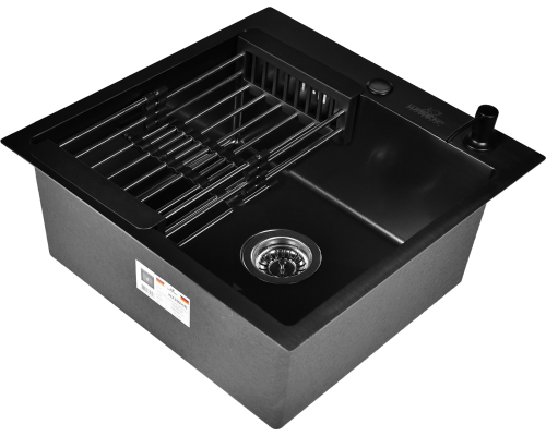 Мойка кухонная Wisent WG 5050B с PVD покрытием, с раздвижным коландером и дозатором Мойка кухонная Wisent WG 5050B с PVD покрытием, с раздвижным коландером и дозатором