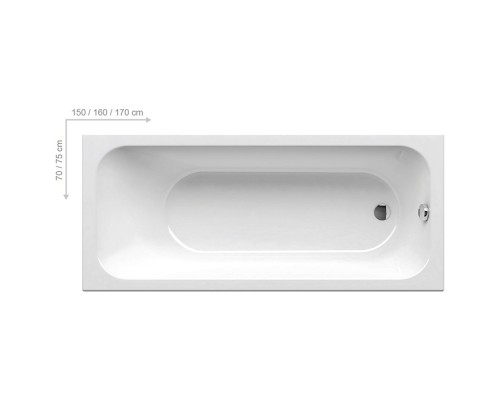 Ravak Chrome Slim Ванна 170х75см, встраиваемая, цвет: белый. C741300000