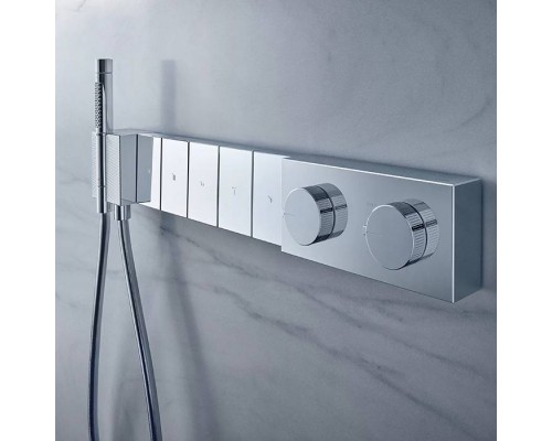 Axor Edge Смеситель для душа 680/100, встраиваемый, термостат, на 5 источников, с ручным душем, внешняя часть, цвет: хром. 46730000