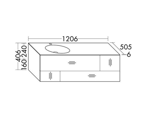 Burgbad Coco Комплект подвесной мебели 120x50x40 см, цвет: дуб натуральный. SFHR120 L F2853 C0001*1