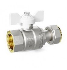 Краны шаровые Кран шаровой латунный LD Pride 47.20.В-НкГк.Б (white) с накидной гайкой, ручка-бабочка, белая, 3/4 LD 47.346.20 W