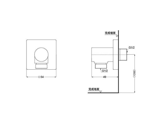 TOTO Showers Подключение для шланга, 54x49x54мм, цвет: хром. TBW02013R TOTO Showers Подключение для шланга, 54x49x54мм, цвет: хром. TBW02013R