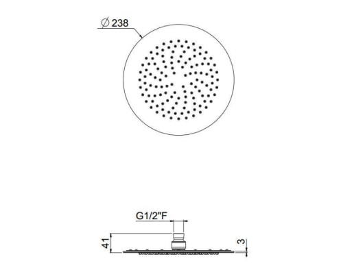 Carimali MySlim Верхний душ 24см., потолочный, ультратонкий, хромированный, нерж. сталь, цвет: хром. SLM0002CRX