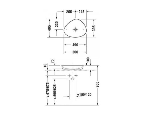 Duravit Cape Cod Раковина 50х40.5см., 1 отв., накладная, цвет: белый. 2339500000 Duravit Cape Cod Раковина 50х40.5см., 1 отв., накладная, цвет: белый. 2339500000