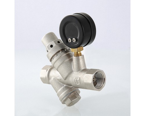 Клапан подпиточный Valtec с фильтром и манометром 1/2 . VT Клапан подпиточный Valtec с фильтром и манометром 1/2 . VT