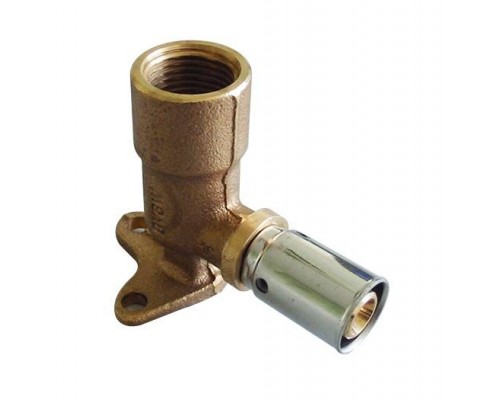 Угольник прессовый, Oventrop, Cofit P, 90°, В, 20 x 2,5 x 1/2, бронза (RX), длинный, с креплением Угольник прессовый, Oventrop, Cofit P, 90°, В, 20 x 2,5 x 1/2, бронза (RX), длинный, с креплением