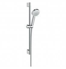Hansgrohe Crometta Vario Душевой набор: штанга 65см., ручной душ 100, 4jet (Rain, обычная, Shampoo, массажная), EcoSmart, шланг, цвет: белый/хром. 26654400