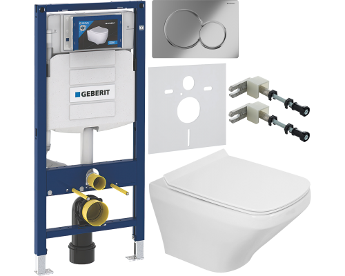 Комплект Унитаз подвесной BelBagno Sela BB3201CHR белый + Крышка BB3201SC белая + Инсталляция Geberit Duofix UP 320 111.300.00.5 + Кнопка Sigma 01 115.770.21.5 хром + Крепления 111.815.00.1 к стене + Шумоизоляция 156.050.00.1