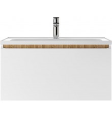 Тумба под раковину без столешницы Домино Senator Absolute 80 подвесная, дуб вотан, белая