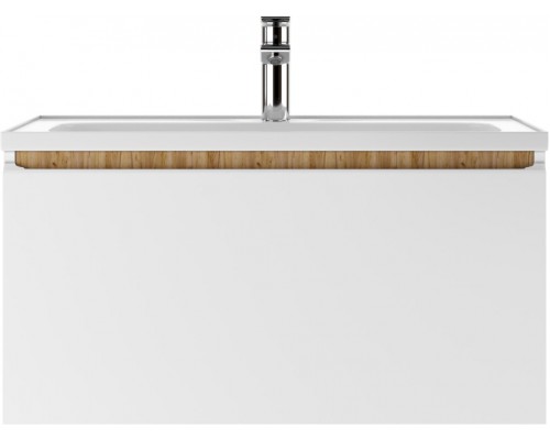 Тумба под раковину без столешницы Домино Senator Absolute 80 подвесная, дуб вотан, белая