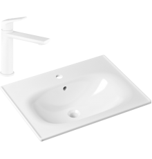 Комплект Раковина Lavinia Boho Bathroom Sink 33312010 + Смеситель Wellsee ICON! for life 182305000 матовый белый