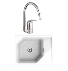 Комплект Мойка Rivelato Locus LS-65 brina + Смеситель Grohe Euroeco