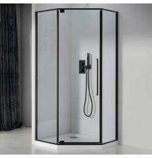Душевой уголок Black White Stellar Wind S815 BC 100х100, профиль черный, стекло прозрачное