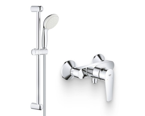 Душевой комплект Смеситель для душа Grohe BauEdge 23635001 + Гарнитур Tempesta New 27853001