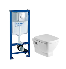 Комплект Унитаз подвесной Santek Нео 1WH302423 с микролифтом + Инсталляция Grohe Rapid SL 38721001 3 в 1 с кнопкой смыва