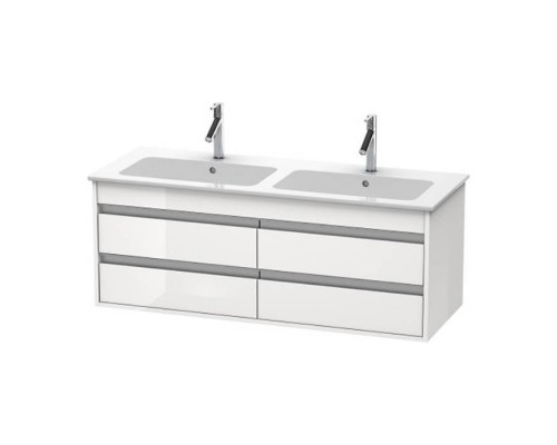 Duravit Ketho Тумба подвесная, 127x47.5х48см., с раковиной, 2 выдв.ящика, цвет: белый глянцевый. 2336130000,  KT643302222