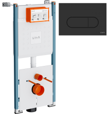 Система инсталляции для унитазов VitrA V-Fix Core 732-5800-01PV с кнопкой Root Round 740-2211 черной матовой