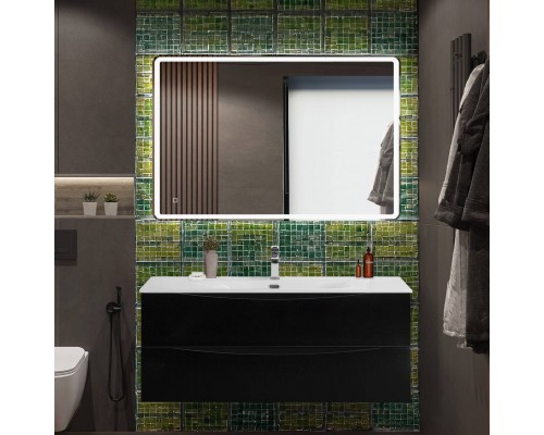 Мебель для ванной комнаты BelBagno Marino-cer-n 120 подвесна, nero lucido