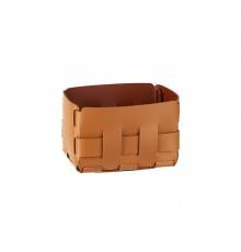 ADJ Корзинка Mini Bottega, 12x19xH13 см., цвет: коньяк/бордо. 1012.09/30