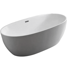 Акриловая ванна Vincea VBT-405-1700MW 170x80 см, отдельностоящая, овальная, с каркасом, со сливом-переливом, белая матовая